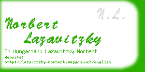 norbert lazavitzky business card